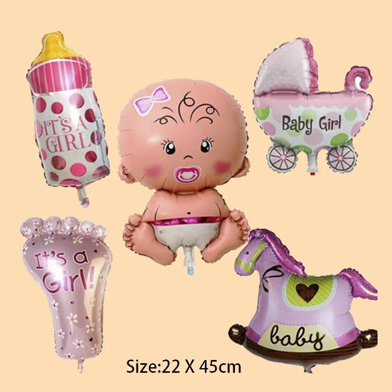 2pcs Baby birthday balloons Gender Reveal Girl or Boy Balloon baby shower Party Foil Balloons Birthday Party Decor