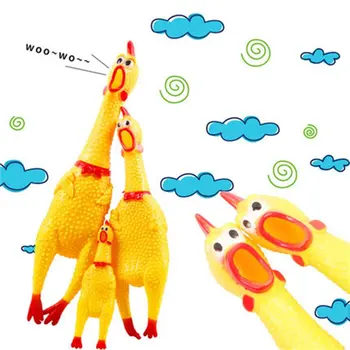 

Funny Design Non-Toxic Screaming Rubber Chicken Squeeze Toys Sound Toy Children Adult Stree Relief Shrilling Chicken Toys