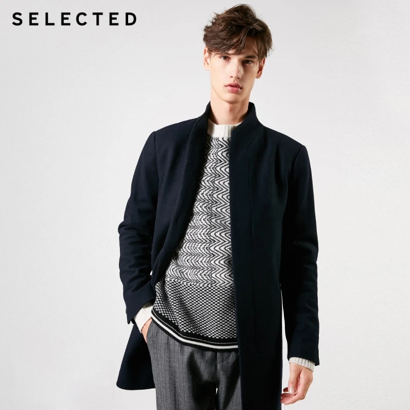 

SELECTED Winter men's medium long wool coat S |418427562