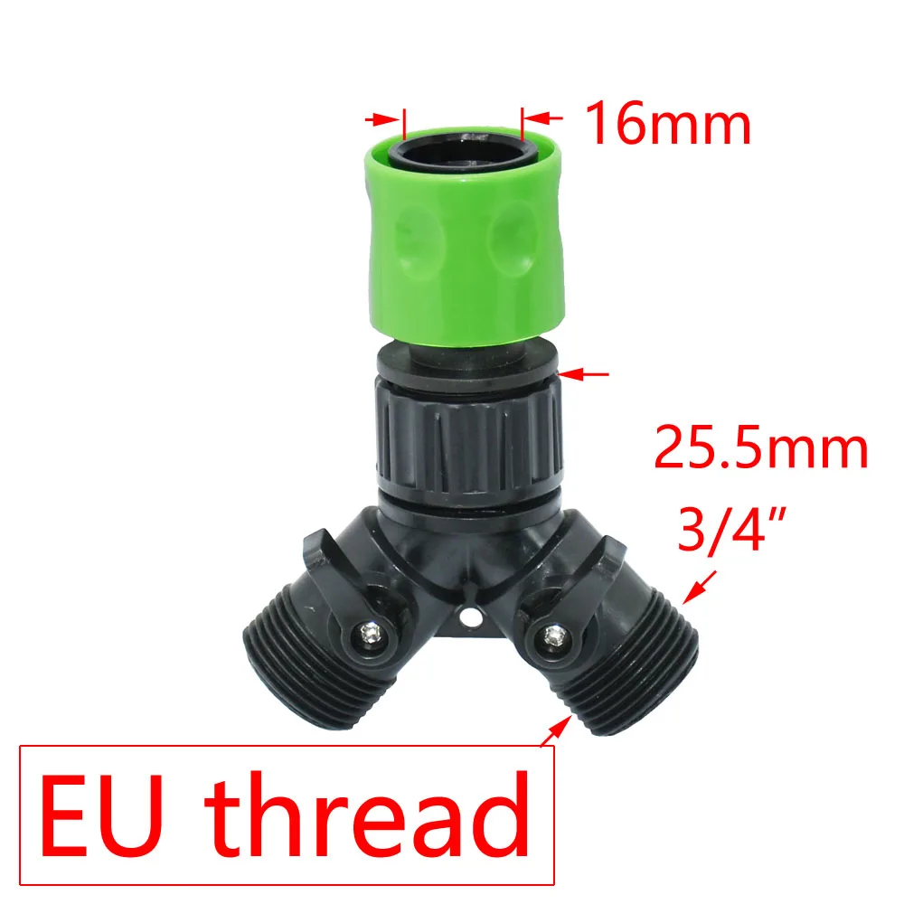 2-way Garden Tap Female 1/2 3/4 to 5/8 1/4" Y Irrigation Valve  Water Splitter Quick connector 1 Set