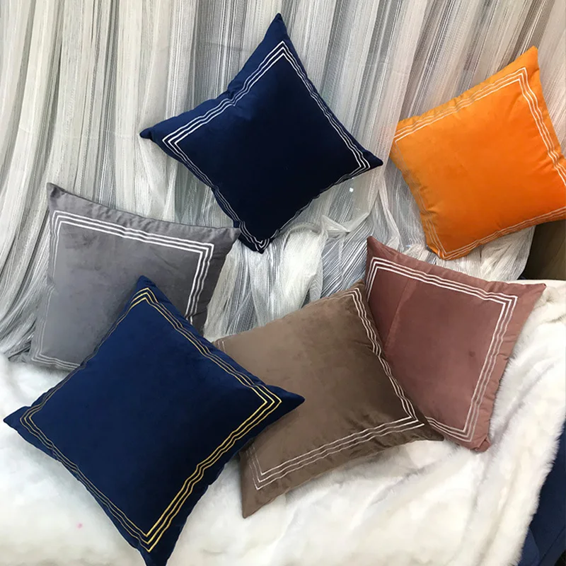 

Velvet 45*45cm Cushion Cover Square Pillowcase Decorative Cushions For Sofa Bed Fall Throw Pillows 15 Solid Colors Pillow Covers