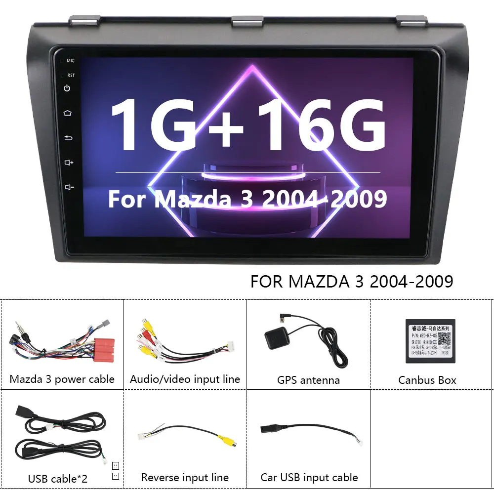 Camecho 2din автомобильный мультимедийный MP5 плеер Android 8,1 автомобильный DVD gps Радио стерео 1G 16G Автомобильный аудио Радио стерео для Mazda 3 2004-2009 - Цвет: Car Radio Player