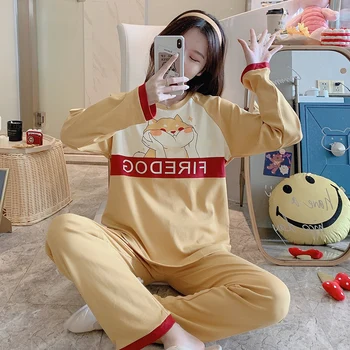 

Women Pyjamas Sets Sleepwear Suit Cartoon Cute Sleepwear Casual Female Pyjamas Comfort Pajamas Leisure