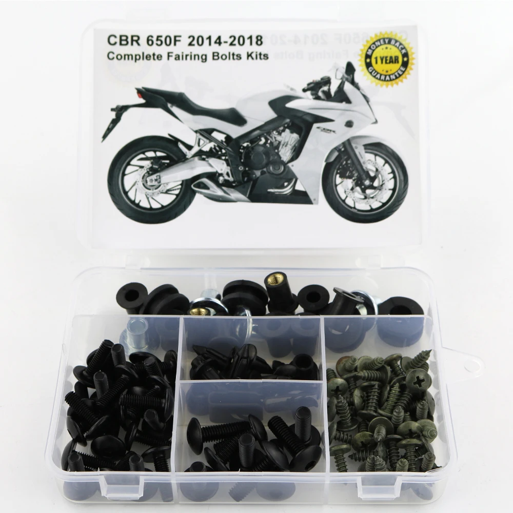Для Honda CBR 650F CBR650F полный обтекатель Болты Комплект зажимы покрытия болтов гаек OEM Стиль Сталь - Цвет: Black