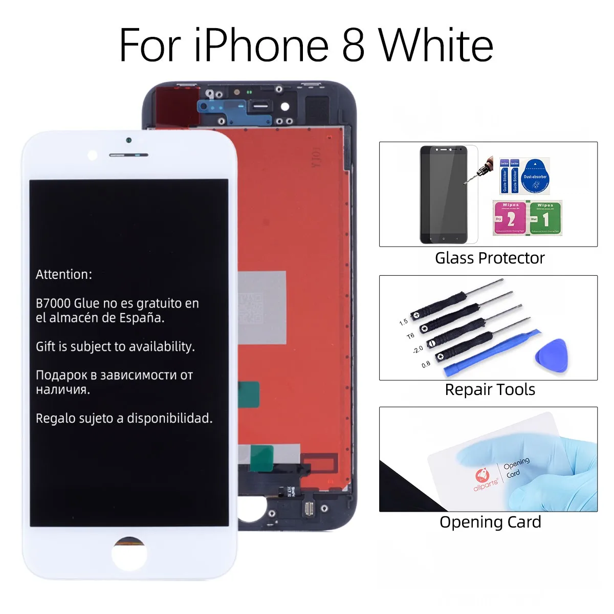 for iPhone 8 White AAA OEM Дисплей для iPhone 7 LCD for iPhone 7 Plus iPhone 8 сборе с тачскрином на рамке черный белый - Цвет: for iPhone 8 White