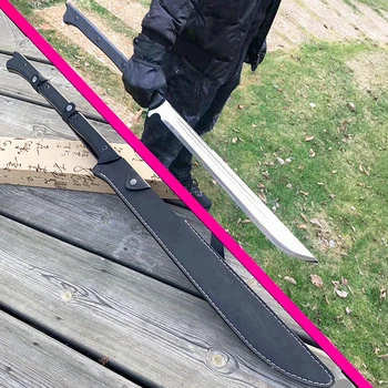 

Long Handle Battle Broad Knife Saber Sharp 1095 High Carbon Steel Blade Strong Outdoors Hunting Dao Sword Katana