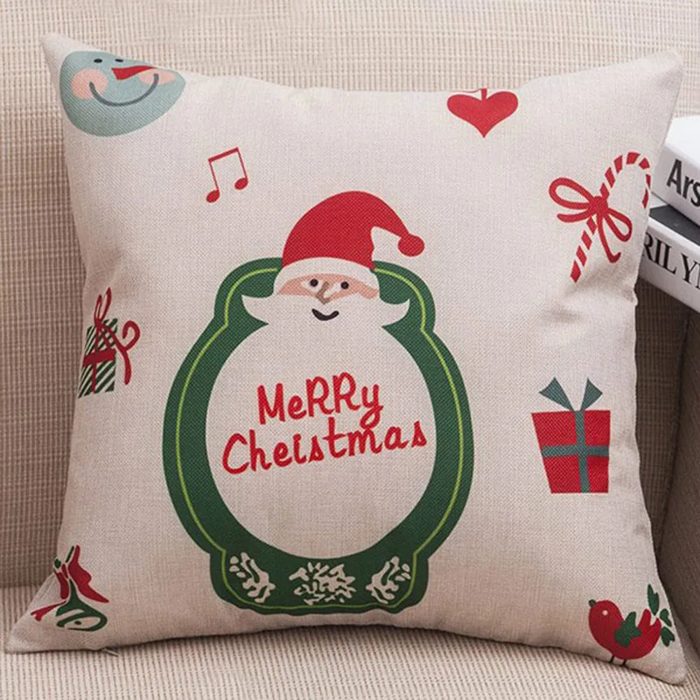Ouneed Merry Christmas наволочки Автомобильная подушка для дивана чехол домашний декор льняная хлопковая наволочка диванная кровать Декоративная Подушка