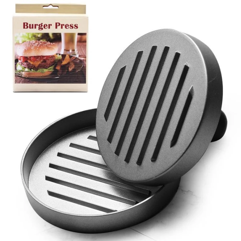 Круглый из алюминиевого сплава Форма пресс для формирования котлет мясо для гамбургеров гриль для говядины пресс для бургеров Кухня Еда формочка формы кухонный инструмент - Цвет: 1 Burger Press
