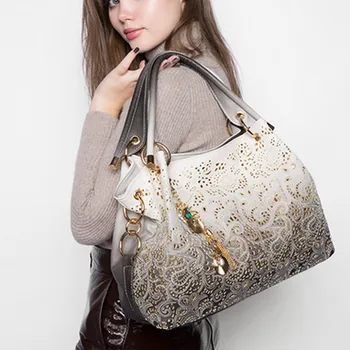 

Casual Shoulder Bag Pattern Printing Fashion Women's Leather Hollow Carved Wild Handbag Crossbody Bag Shoulder Bag Bolso #38