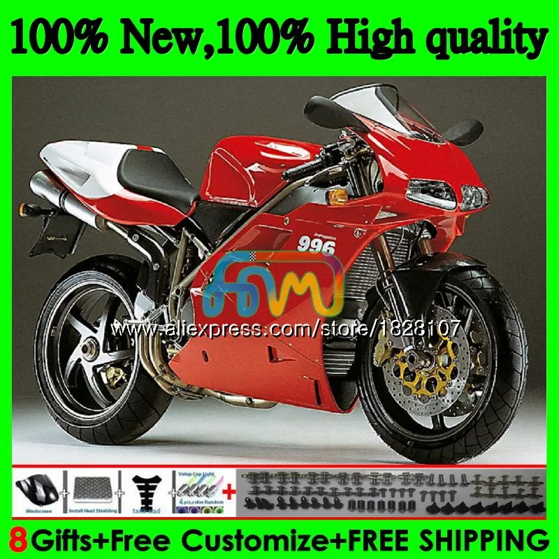 748 853 для поездок на мотоцикле DUCATI Красный Белый 916 996 94 95 96 97 98 99 02 71BS. 32 998 S R 1994 1995 1996 1997 1998 1999 00 2001 2002 обтекатель