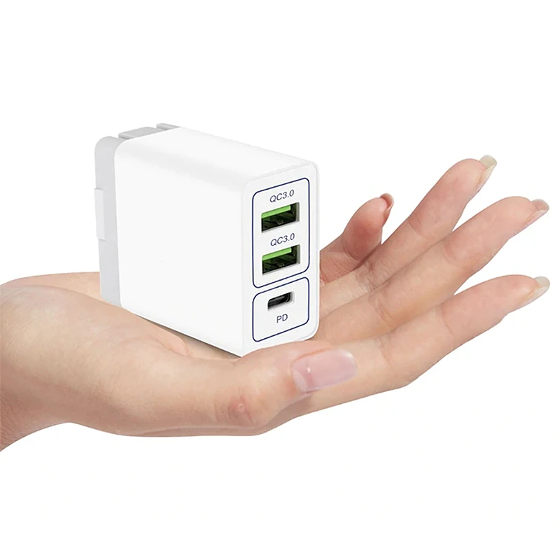 Usb type-C Pd зарядное устройство Qc3.0 2Usb+ type-C 6A быстрое зарядное устройство для телефона X, S8/S8 Plus в комплекте C-C кабель(Us Plug
