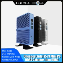 Eglobal fanless mini pc intel i5 7200u i3 7167u ddr4 ddr3 nuc computador linux windows 10 pro 1 * msata 1*2.5 htsata 4k htpc hdmi vga