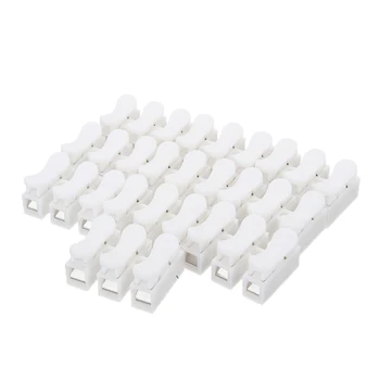 

10/30Pcs Quick CH-3 Spring Wire Connectors Push Spring Terminals Row Column Butt LED Lamp Lighting Electrical Cable Clamp Mayitr