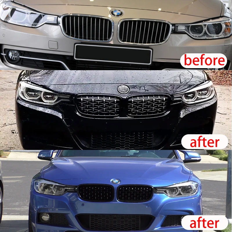 Grill Front Kidney Double Line Grille For Bmw 3 Series F30 F31 F35