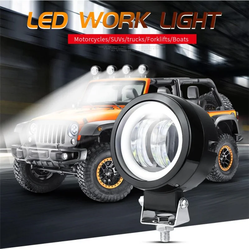 LED Work Lights Angel Eye Driving Spot Lamp 12V-24V Motorcycle Car Truck