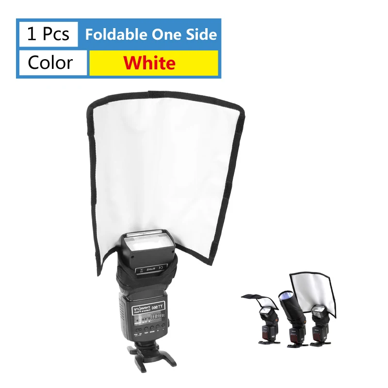Рассеиватель Вспышки камеры 3 в 1 вспышка софтбокс двусторонний фото светильник отражатель для Canon camera s складная Вспышка Speedlite difusor - Цвет: Foldable Diffuser