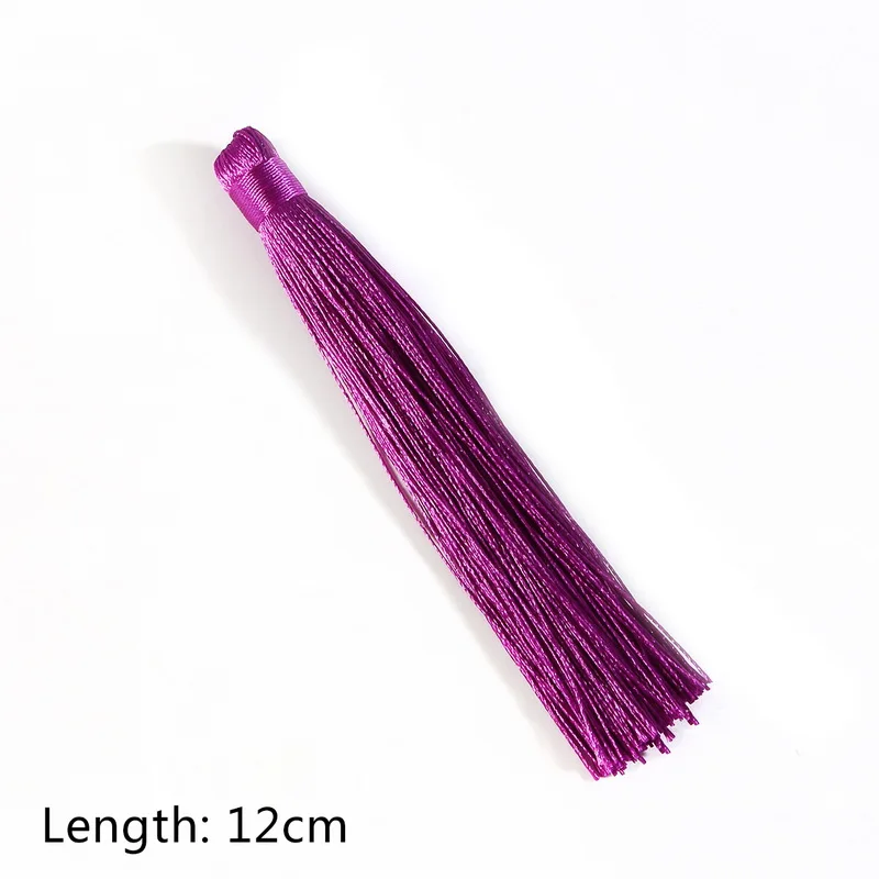 Violet 24 цвета 120 мм Смешанные хлопковые шелковые кисточки подвесной кулон Сатиновые кисточки для рукоделия ключ занавеска на цепочках одежды аксессуары для дома - Цвет: Violet