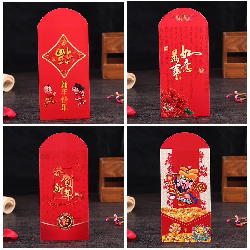 

6-Pack Red Packet Creative Cool Thousand Yuan Hundred New Year Supplies 2018 New Year Bright Red Bag New Year Red Envelope