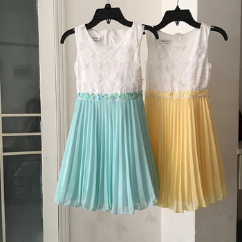 

Girl's Pleated Dress Appliques Sequined Girls Dresses