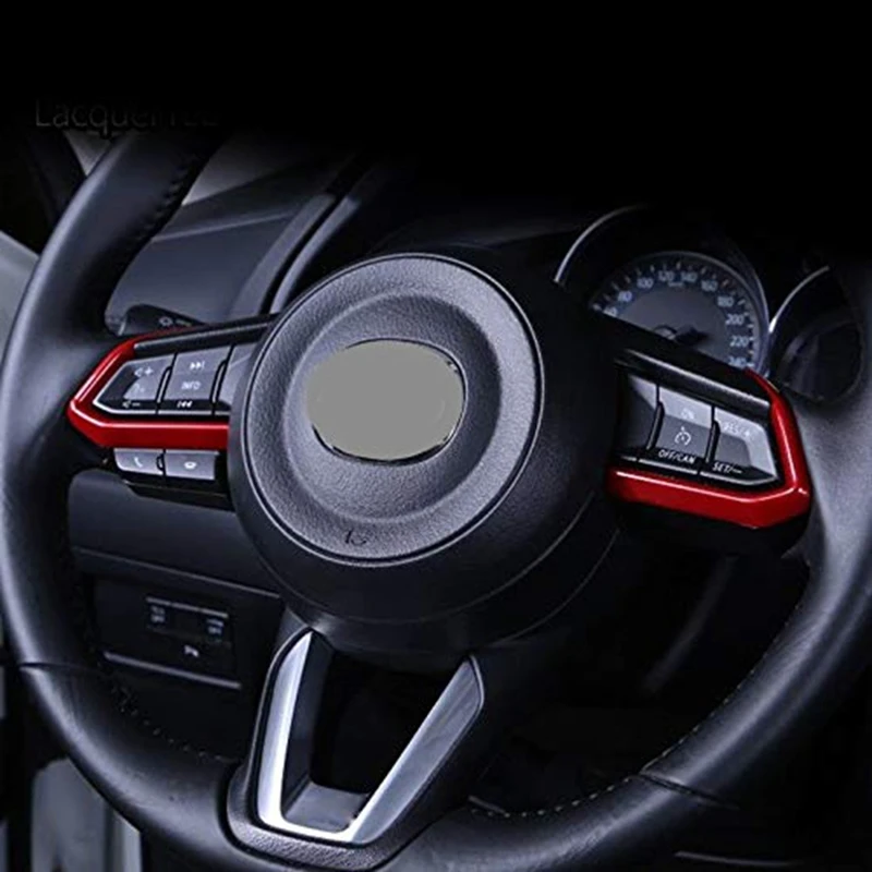 

Red ABS Interior Steering Wheel Cover Trim for Mazda CX-3 CX3 2016-2018 FashionInterior Accessories Interior Mouldings 1 pair (1
