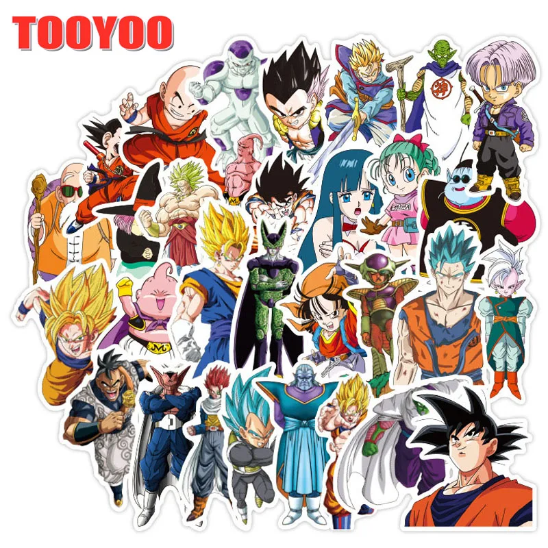 50Pcs/set Japanese Cartoon Animation Dragon Ball Stickers For DIY TOY Skateboard Snowboard Laptop Luggage Suitcase Kids Stickers