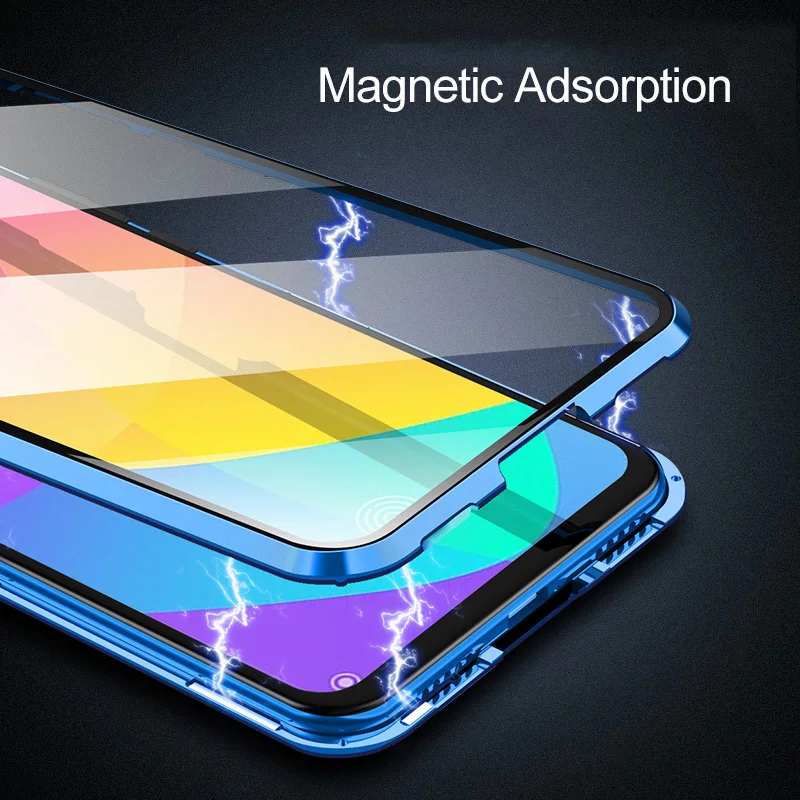 Магнитный металлический чехол для телефона для Xiao mi Red mi Note 7 mi 9 CC9 9T Двусторонняя стеклянная задняя Магнитная Крышка для Red mi K20 Pro стеклянная крышка