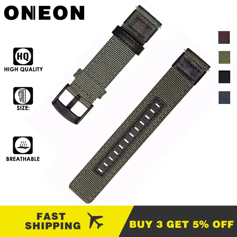 ONEON модный нейлоновый ремешок для часов samsung S3 Apple Watch спортивный браслет 22 мм Jeep с