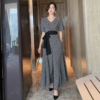 

fashion work style women temperament comfortable print jumpsuit new arrival elegant OL casual high waist loose long jumpsuit