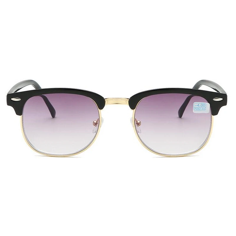 SPH -0.5 -1.0 TO -6.0  Half Frame Square Nearsighted Prescription Sunglasses With Diopter Men Women Fashion Myopia Spectacles 3