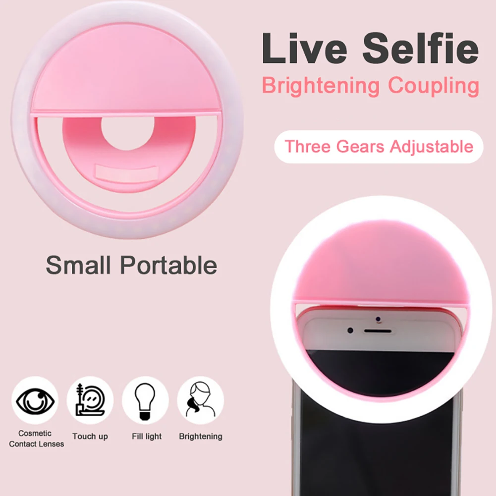 

Mobile phone Selfie Ring Flash lens beauty Fill Light Lamp Portable Clip for Photo Camera For Cell Phone Smartphone