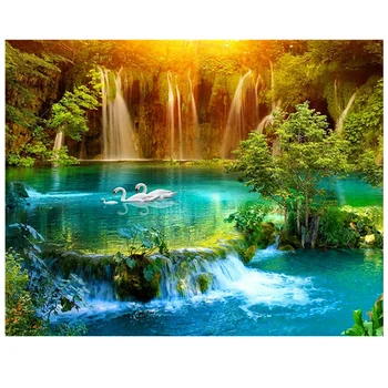

Waterfall,5D,Diamond Painting Lake,Swan,Stitch Cross,3D Pictures,Image,Full,Diamond Embroidery,Diamond Mosaic,Needlework,Crafts