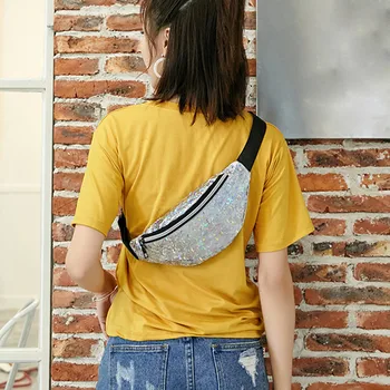 

Unisex Women and Men Reflective waist bag Outdoor Easy to carry Traveling Or Sport bum bag Female Casual Zipper belt bag heuptas