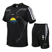 Брендовая мужская спортивная одежда, костюм для спортзала, фитнеса, комплект для футбола, тренировочный комплект, Джерси, мужской костюм для бега, спортивная одежда, спортивный костюм