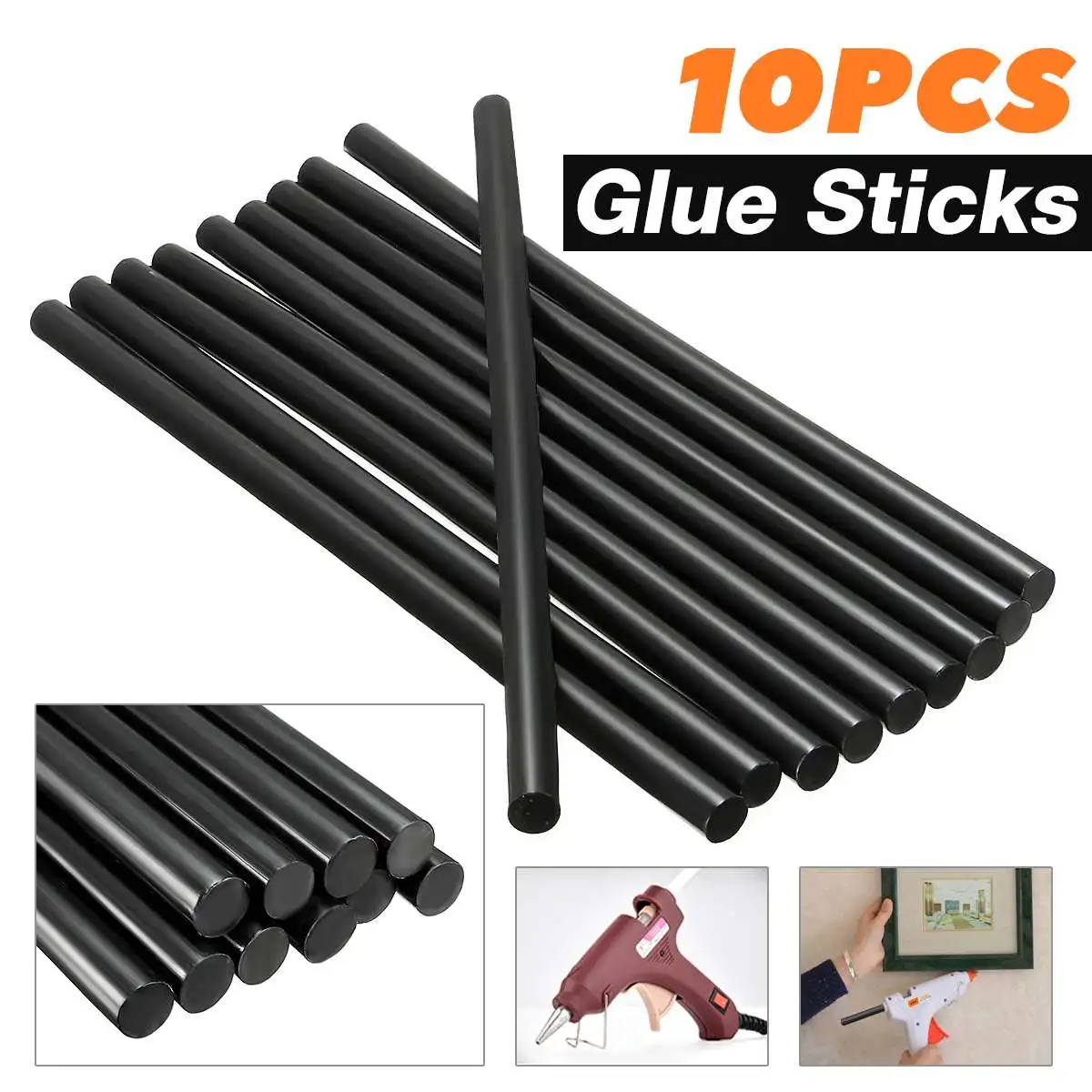 10pcs 11mm Black Hot Melt Glue Sticks For Electric Glue Guns Craft Album Alloy Accessory Car Dent Paintless Removal Hand Repair
