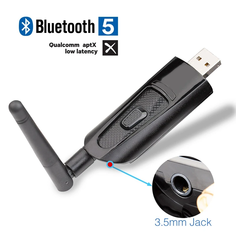 Mini Usb Bluetooth Transmitter with Aptx Low Latency Wireless Audio Adapter with 3 5Mm Aux Jack 2