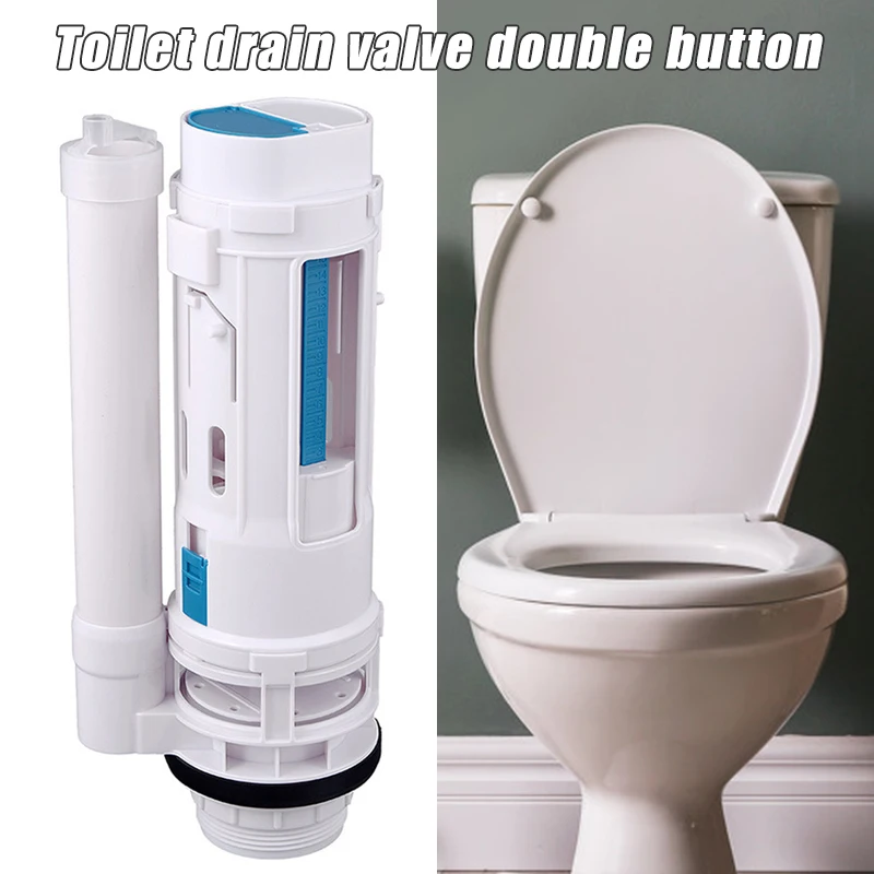 Plastic Toilet Water Tank Fill Inlet Drain Valve 29cm Dual Flush Set White 