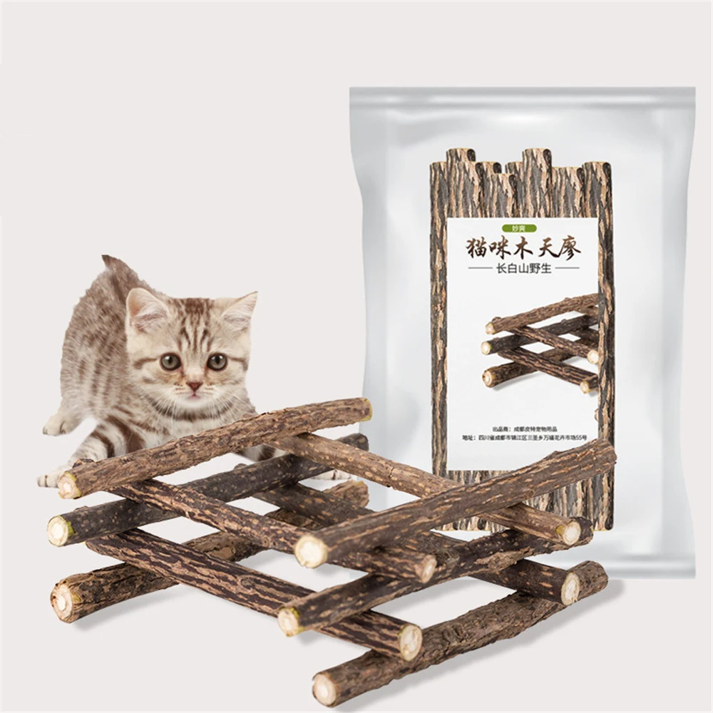 3510pcs Natural Catnip Pet Cat Molar Toothpaste Stick Matatabi Actinidia Fruit Silvervine Cat Snacks Sticks Pet Cleaning Teeth (2)