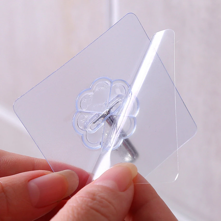 Hanger Hook Transparent Strong Adhesive Wall Hangers Hooks Vacuum Suction Cup Heavy Bathroom Stainless Steel Hanger