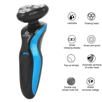 

3 In 1 Men Electric Shaver Nose Trimmer Rechargeable Electric Razor Shaving Machine Beard Trimmer Face Cleaning Brush dropship