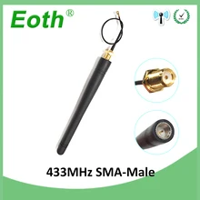 433 МГц Антенна 3dBi SMA штыревой разъем антенна 433 МГц направленная антена 433 м+ 21 см RP-SMA ufl./IPX 1,13 косичка кабель