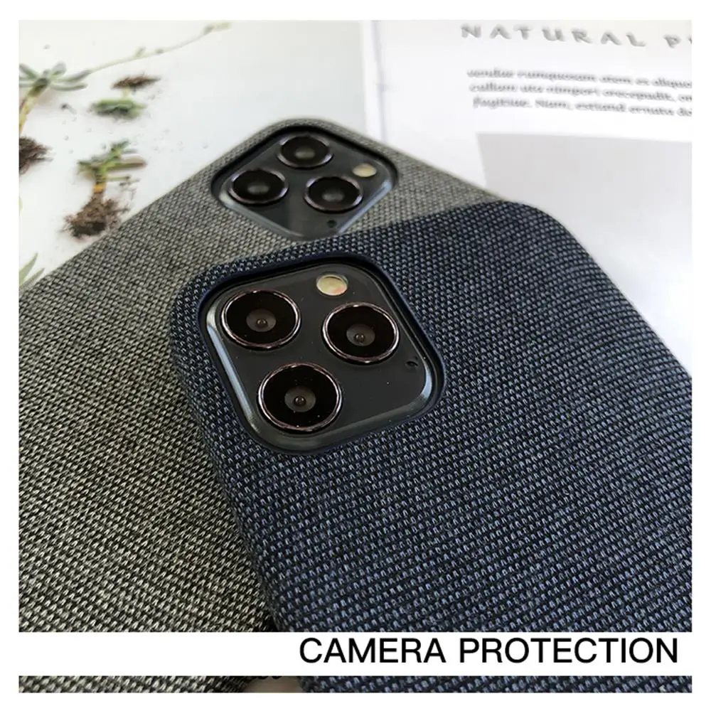 Luxury Fabrics Soft Back Cover For iPhone 13 12 11 Pro max Case Cotton Cloth Cases For iPhone X XR XS Max 8 7 6 6S Plus Coque