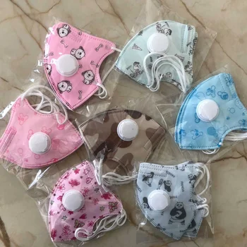 

10pcs 0-10 Years Disposable Kids Children Face Mask Cotton Cartoon Active Carbon Facial Masks 5 Layers Anti Protective Dust