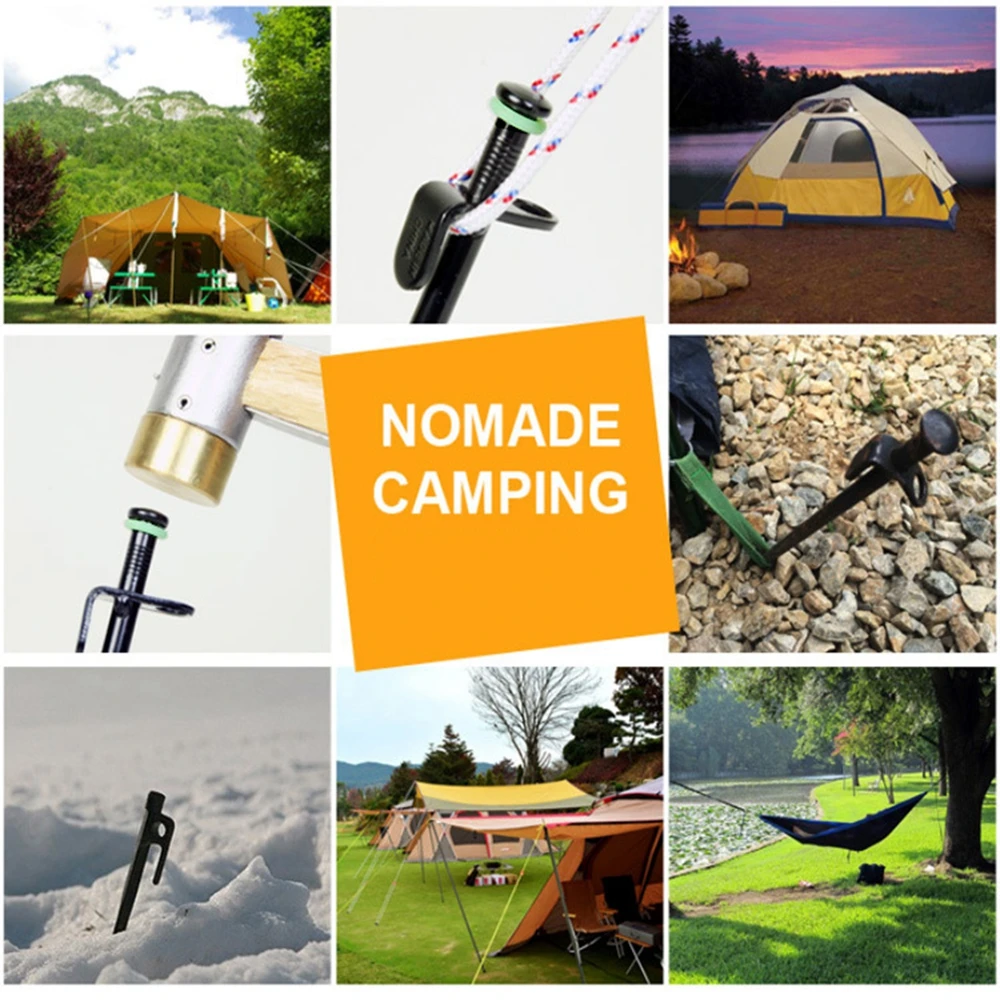 Fluorescent Silicone Tent Nail Ring Luminous O-shaped Fishing Rod Rings Night Light Outdoor Camping Tents Accessories 10/20PCS