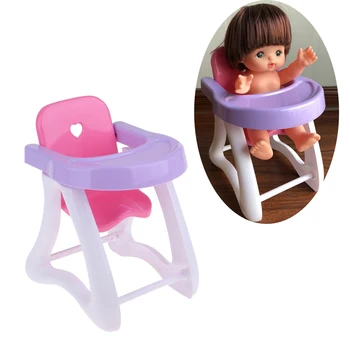 

Fun Play Furniture Toy Baby High Chair Dining Chair For 8-12inch Reborn Doll Mellchan Dolls Accessories Creative Toy