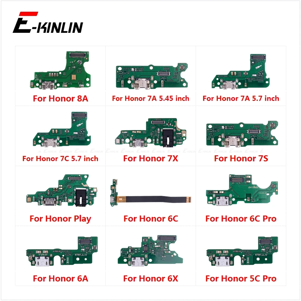 

USB Charging Port Dock Plug Connector Charger Board Microphone Flex Cable For HuaWei Honor Play 8A 7A 7C 7X 7S 6A 6C 6X 5C Pro