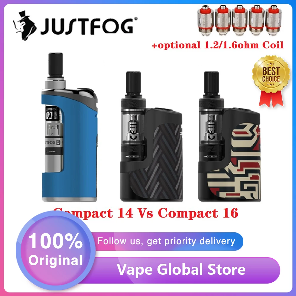 Оригинальный комплект JUSTFOG Compact 16 1400 мАч батарея на весь день и 1 9 мл клиромайзер Q16