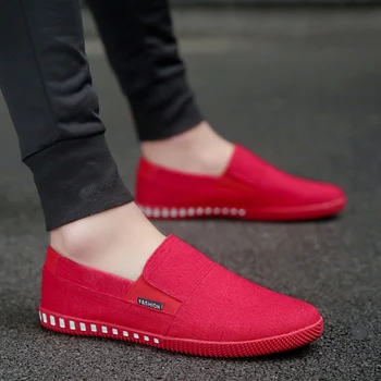 

Casual Shoes for Men Spring Summer Breathable Flats Shoes Comfortable Light Weight Slip-on Loafers Shoes Men Canvas Sneakers