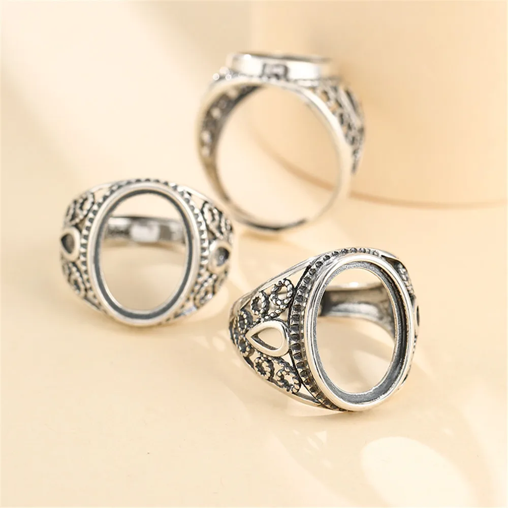 Ring Setting for 12x16mm Oval Cabochons Ring Blank Thai Sterling Silver Adjustable Band Ring Base SR0073