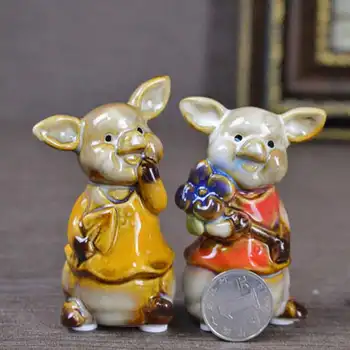 

Pig Figurine Decorations Statue Table Home Ornaments Collectible Porcelain Lover Handmade Ceramic Cute Gift for Children Animal