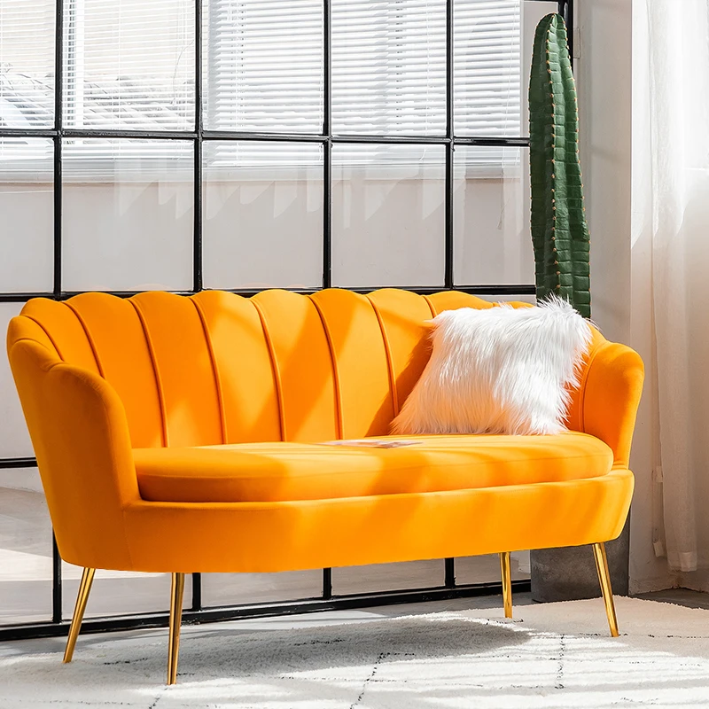 120CM Luxury Nordic Living Room Sofas 2-Seat Sofa Home Leisure Armchair Furniture Modern Lazy Balcony Single Sofa Fabric Backres